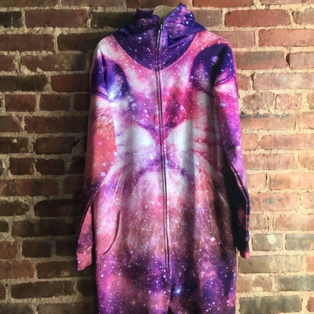 Shelfies Cat Nebula Adult Jumpsuit One Piece Large
